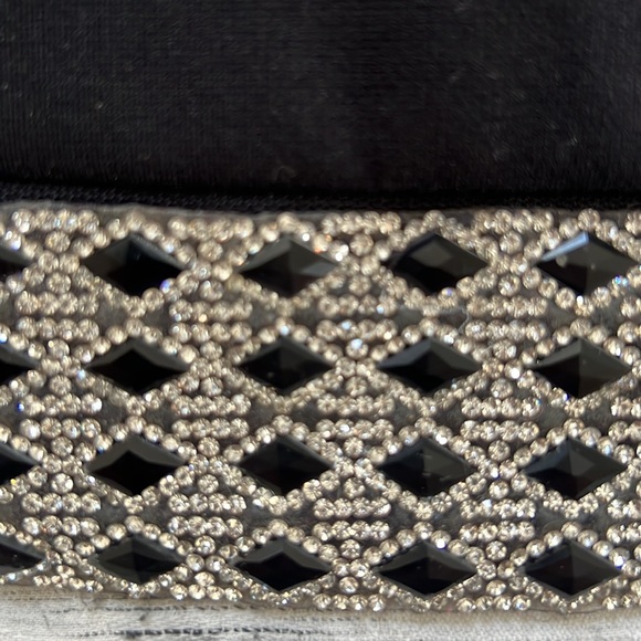 Lac Bleu black and silver studded cropped formal tank top - Picture 3 of 3